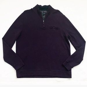Ted Baker Funnel Neck Purple Half Zip Sweater